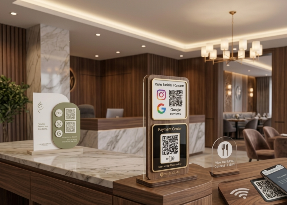 Exhibidores QR y NFC